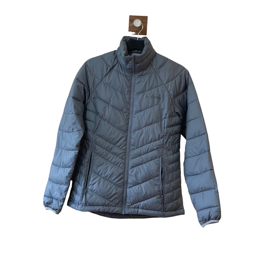 Columbia Womens Lightweight Puffer Jacket Full Zip‎ Interchange Gray Small